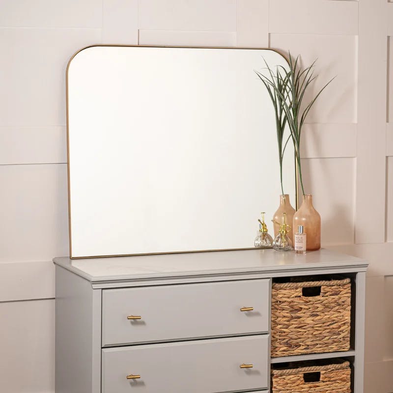 Sleek Gold Rectangular Vanity Dresser Mirror 36"x40"