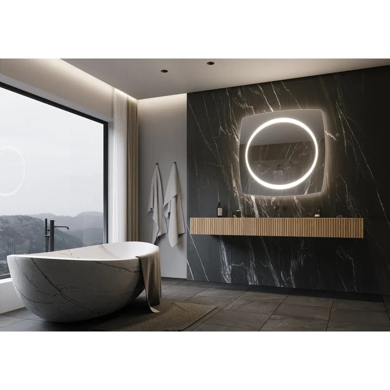 Sleek 46" Frameless Halo LED Bathroom Vanity Mirror