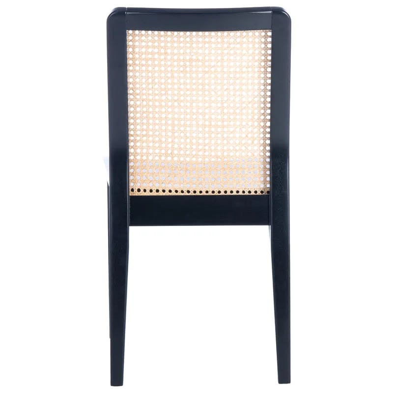 Montclair Black and Natural Rattan Coastal Dining Chair