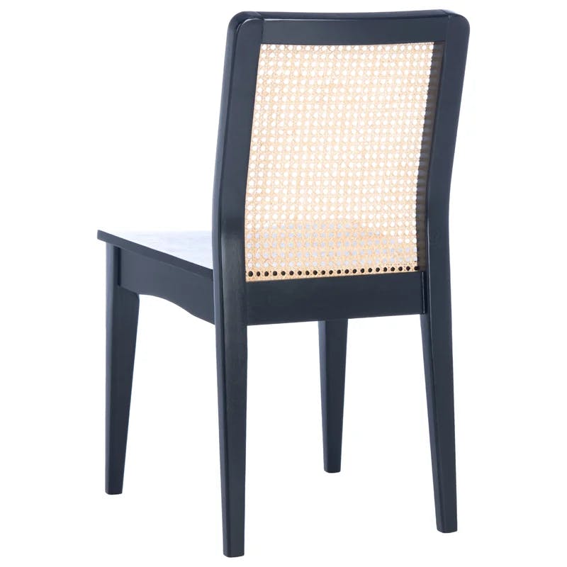 Montclair Black and Natural Rattan Coastal Dining Chair