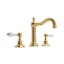 Acqui Classic Polished Nickel 3-Hole Widespread Faucet with Porcelain Handles