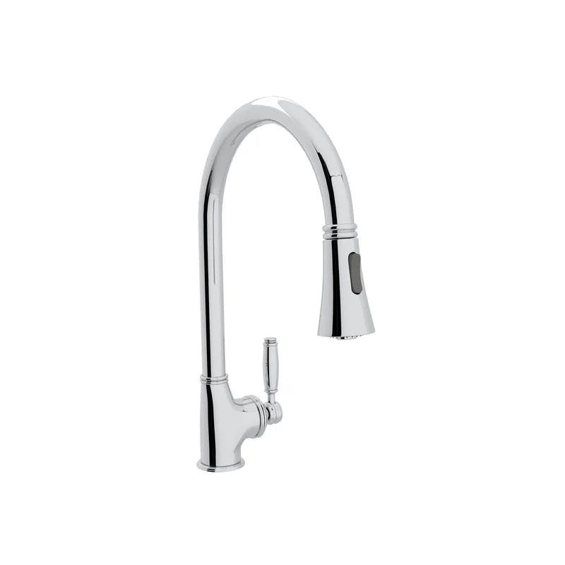 18" Modern Polished Nickel Pull-Out Spray Kitchen Faucet
