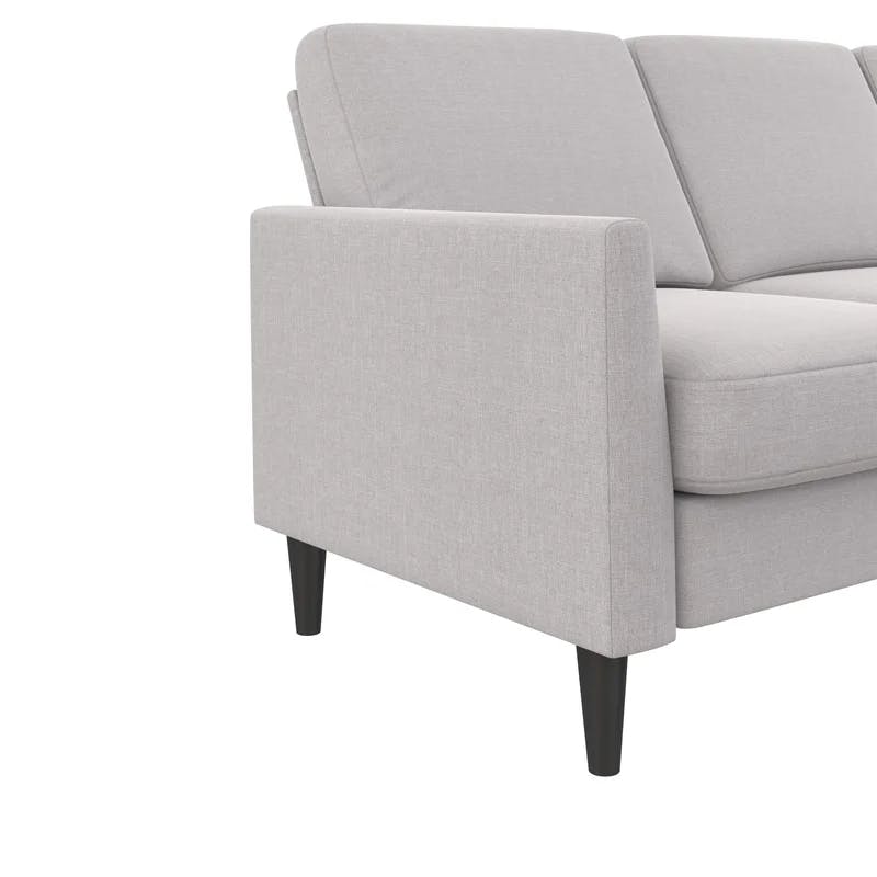 Winston 75'' Light Gray Linen Wood Frame Sofa Sectional