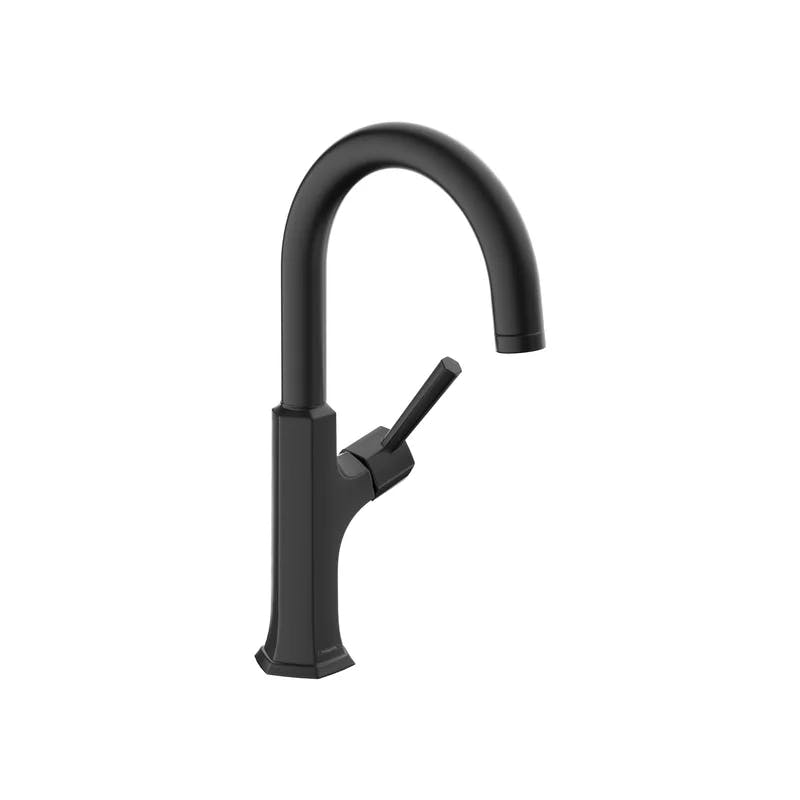 Elegant Matte Black Ceramic Bar Faucet with 140° Swivel Spout