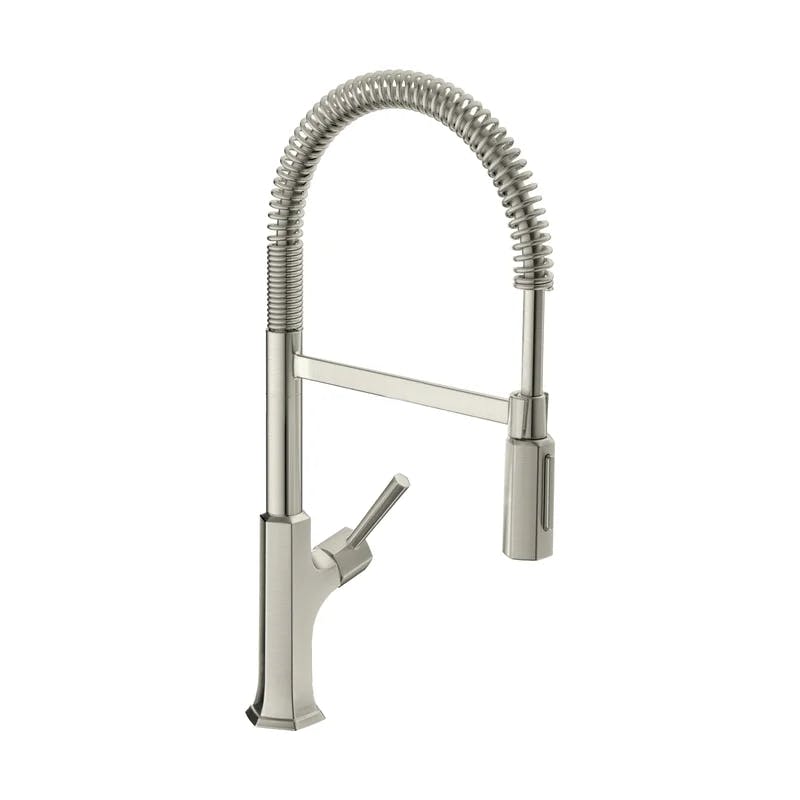 Locarno Elegance 20.5" Brushed Stainless Steel Kitchen Faucet with Pull-out Spray