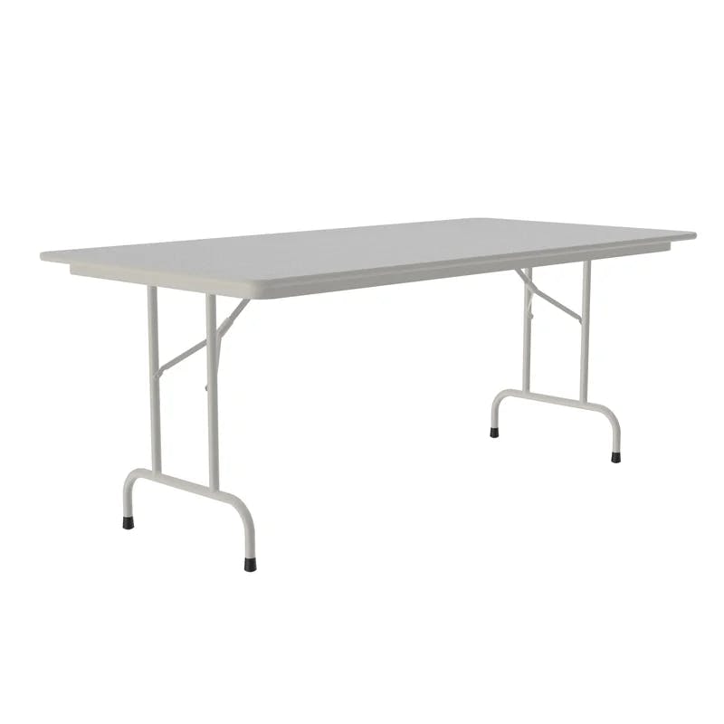 Elegant Gray Melamine and Steel Folding Table 72" x 36"