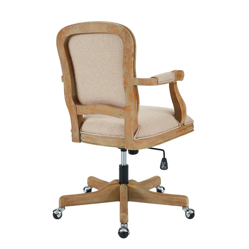 Driftwood Beige Stripe Upholstered Adjustable Office Chair