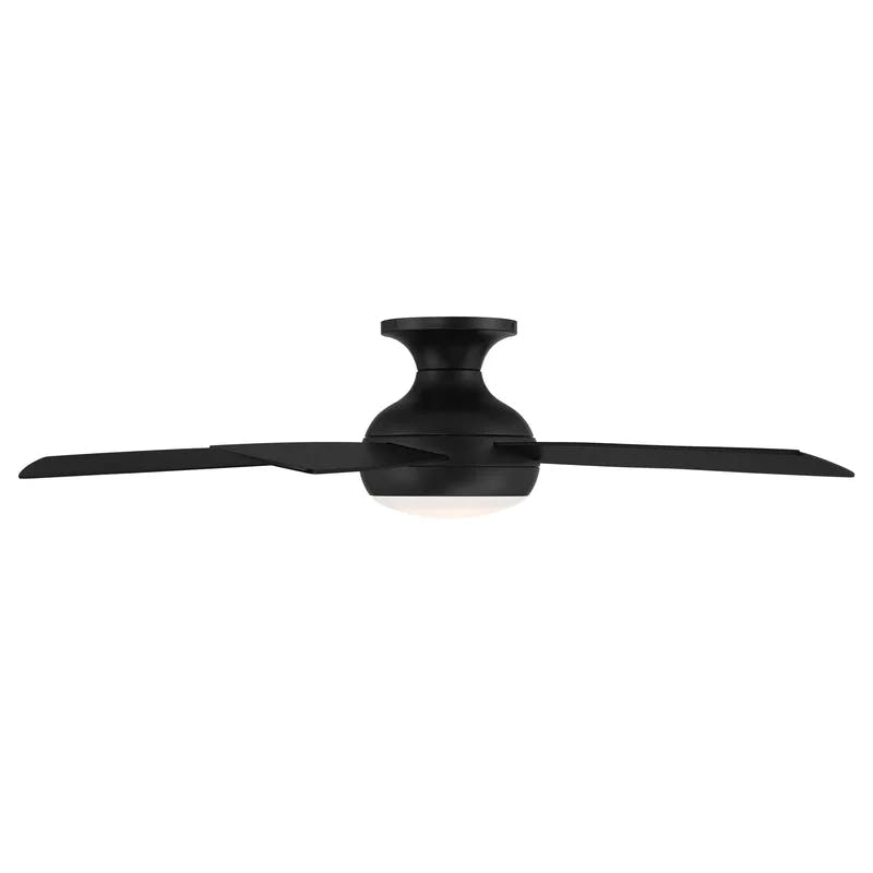 Odyssey Smart 52'' Matte Black Plywood Low Profile Ceiling Fan with LED Light