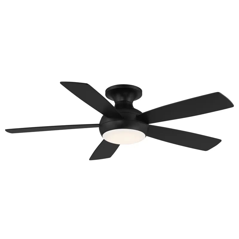 Odyssey Smart 52'' Matte Black Plywood Low Profile Ceiling Fan with LED Light