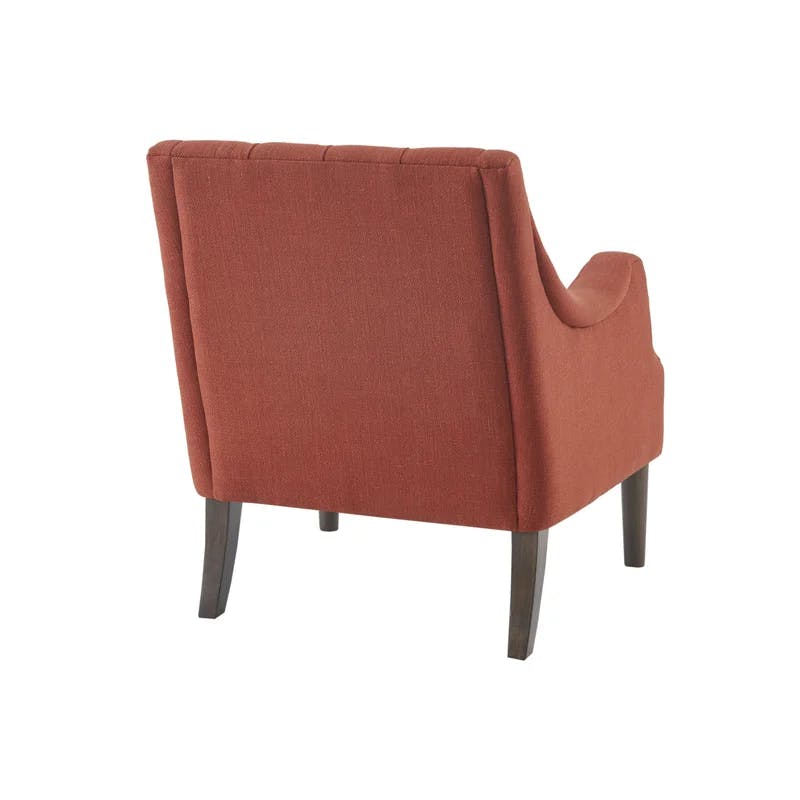 Elle Spice Tufted High-Curved Accent Chair with Dark Coffee Legs