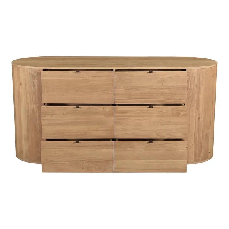 Scandinavian Solid Oak 6-Drawer Dresser with Soft-Close and Felt-Lined Drawers