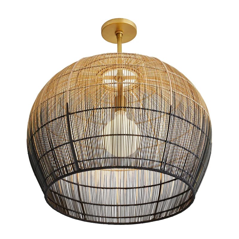 Swami Ombre Brass Dome Pendant Light - Tropical Inspired
