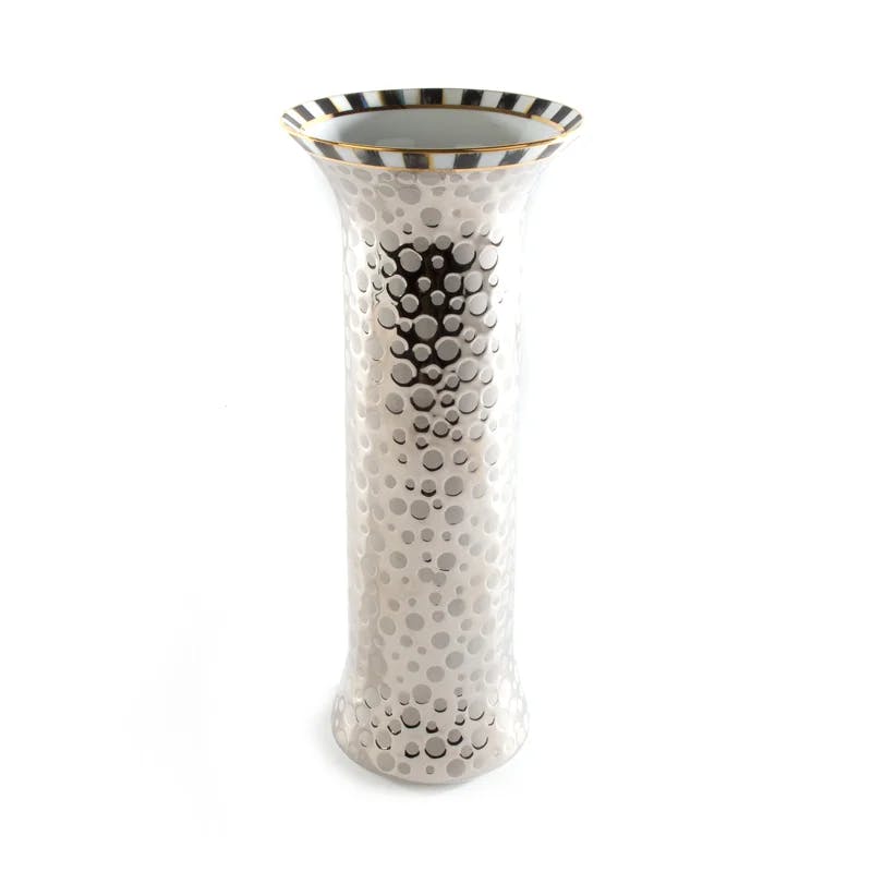 Mist SoHo Handcrafted Porcelain Vase in Platinum