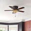 Conroy Onyx Bengal 42" Low Profile Ceiling Fan with Mahogany Blades and LED Light
