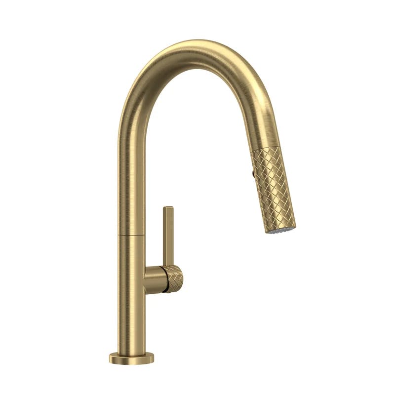Polished Nickel Transitional Bar Faucet with Pull-out Spray