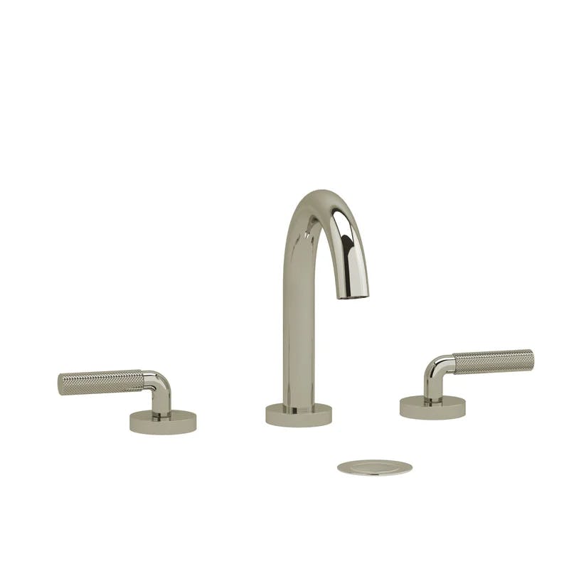 Transitional Dual-Lever Riu Widespread Faucet in Nickel Finish