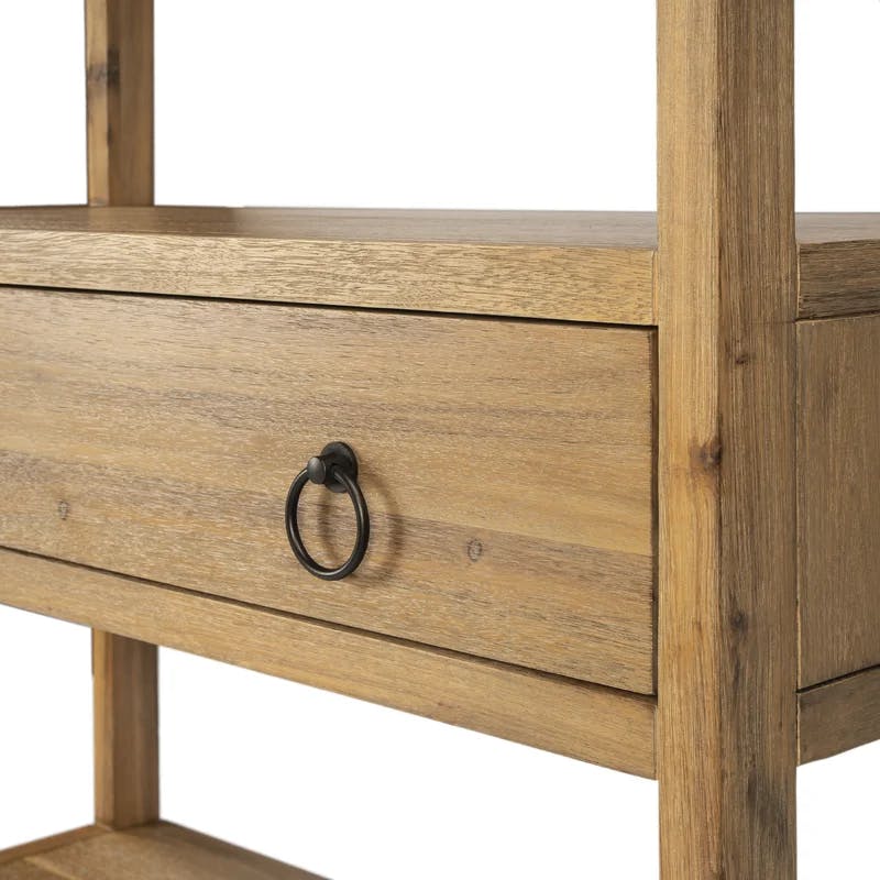 Adjustable Lark 70'' Black Wood Bookcase with Metallic Accents