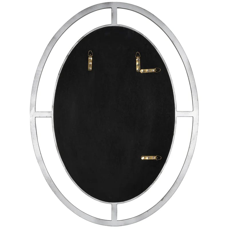 Elegant Oval 40.5'' Wall Mirror with Silver and Gold Finish