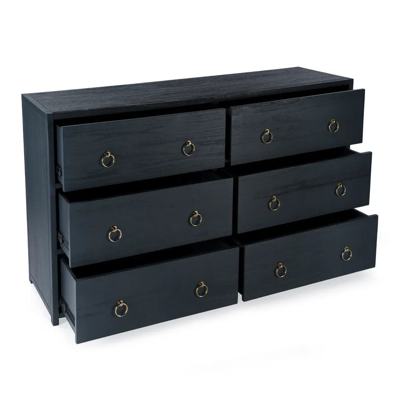 Elin Glam Navy Double Dresser with Dovetail Drawers