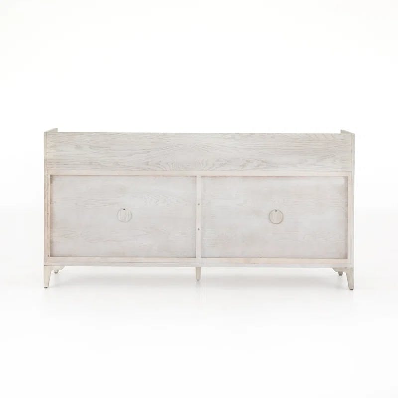 Elegant Gray 72'' Traditional Sideboard with Marble Top
