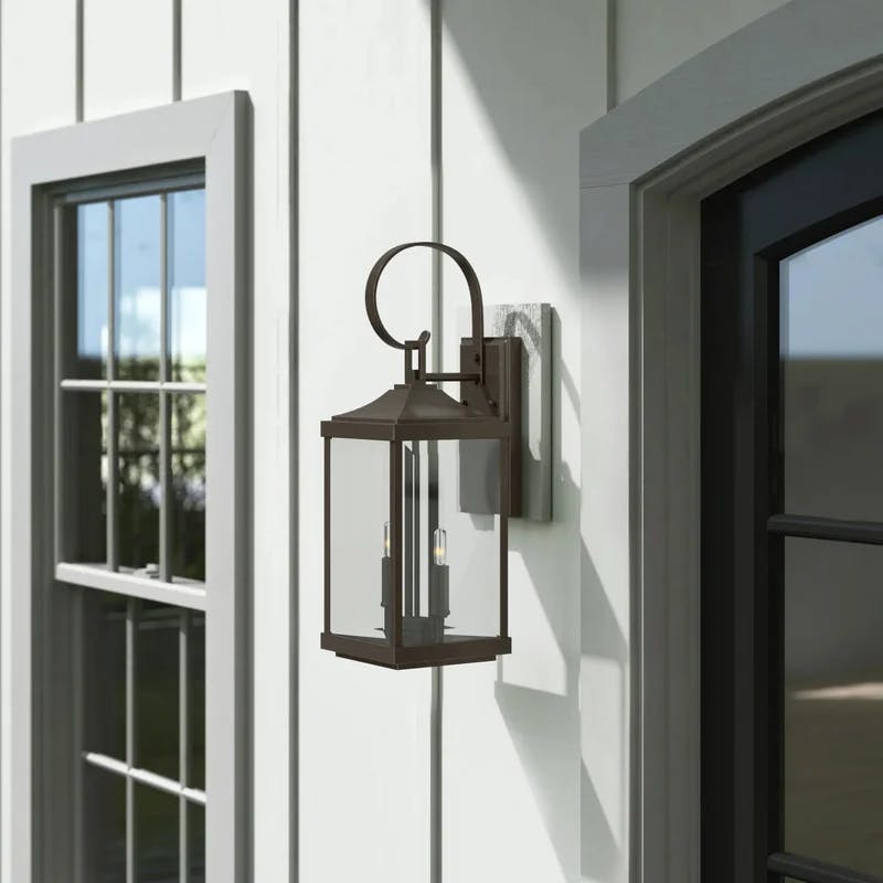 Antique Bronze Traditional 2-Light Outdoor Wall Lantern