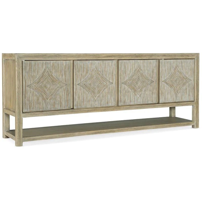 Anders Coastal Cool Wood Media Console with Reeded Facade