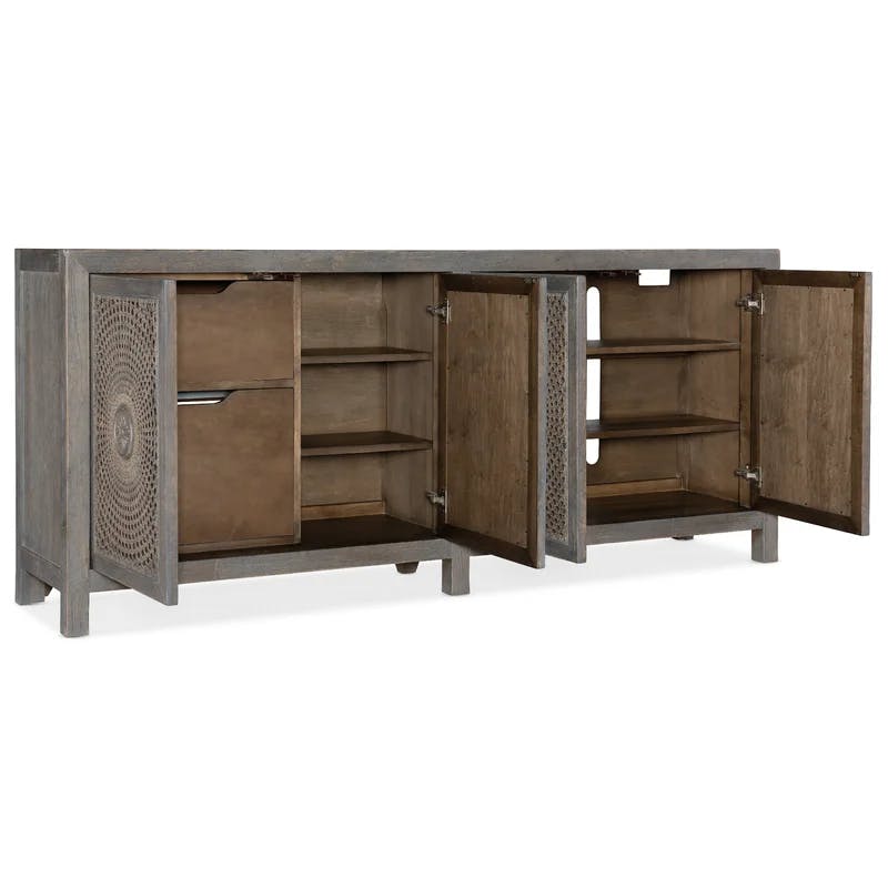 Emmett Transitional Gray Entertainment Console with Cabinet