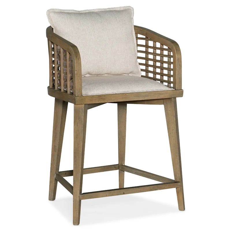 Surfrider Transitional Swivel Counter Stool in Beige and Brown