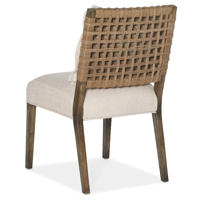 Sundance Woven Back Side Chair in Zuri Cream with Cliffside Brown Frame