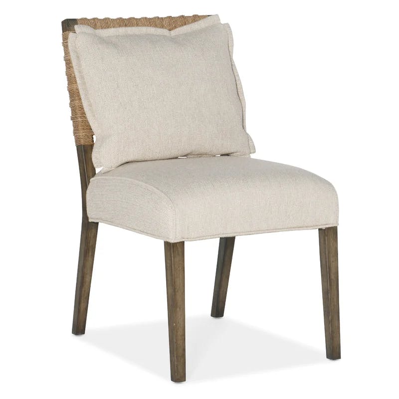 Sundance Woven Back Side Chair in Zuri Cream with Cliffside Brown Frame