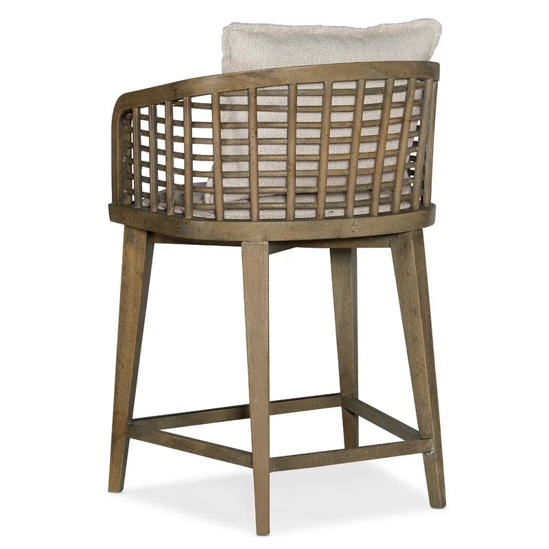 Surfrider Transitional Swivel Counter Stool in Beige and Brown