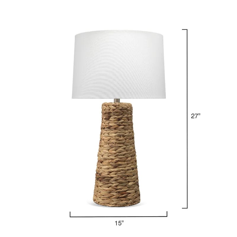 Coastal Breeze Handwoven Seagrass 27" Table Lamp with White Linen Shade