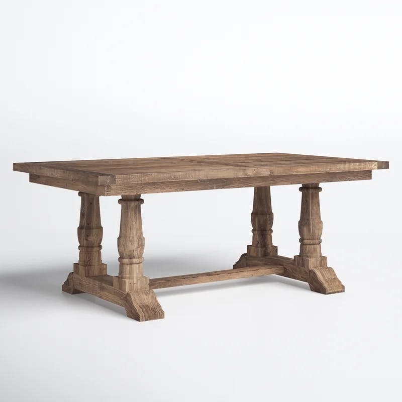 Stratford 76" Stony Gray Reclaimed Wood Rustic Dining Table