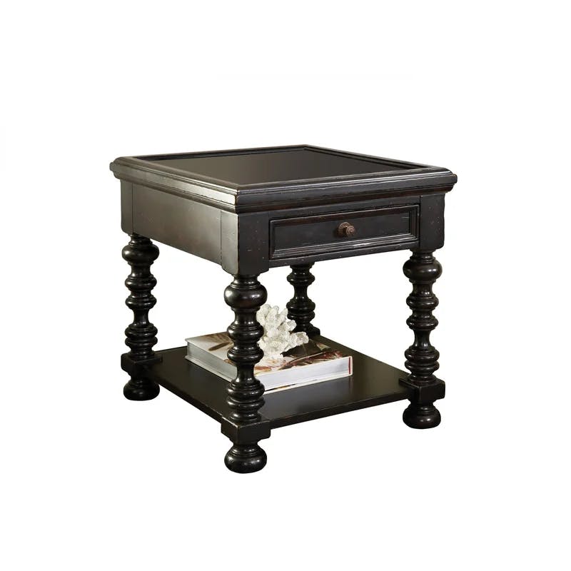 Kingstown Traditional Brown Wood End Table with Storage