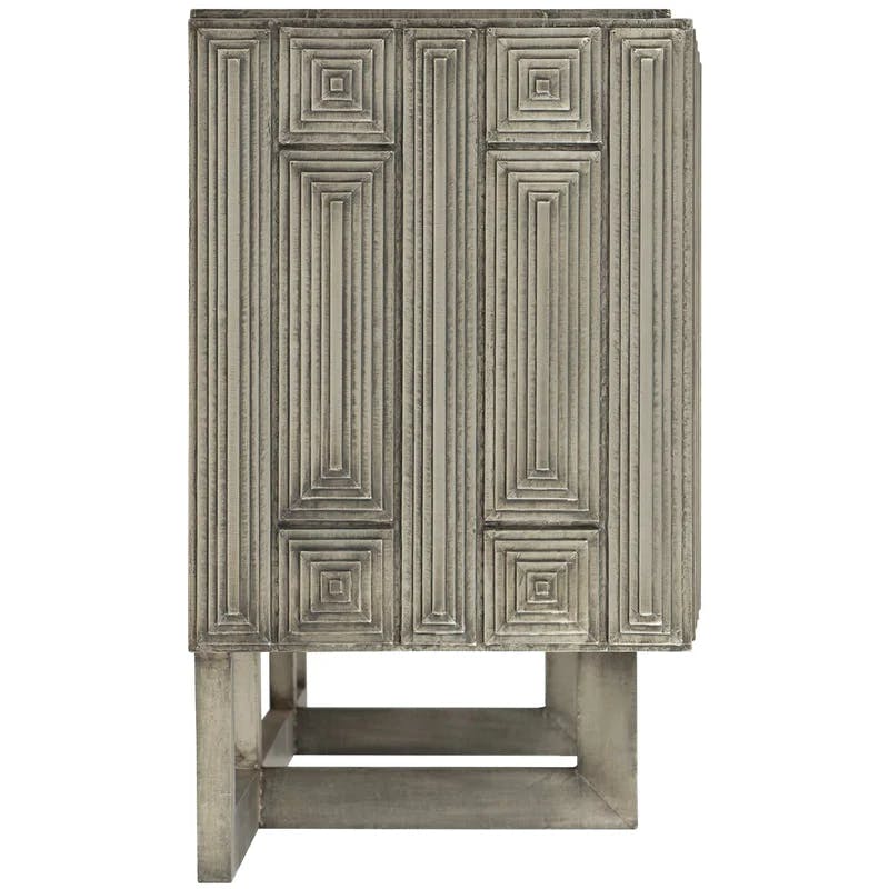 Mackintosh Transitional 94.5'' Beige and Silver Media Console with Cabinet