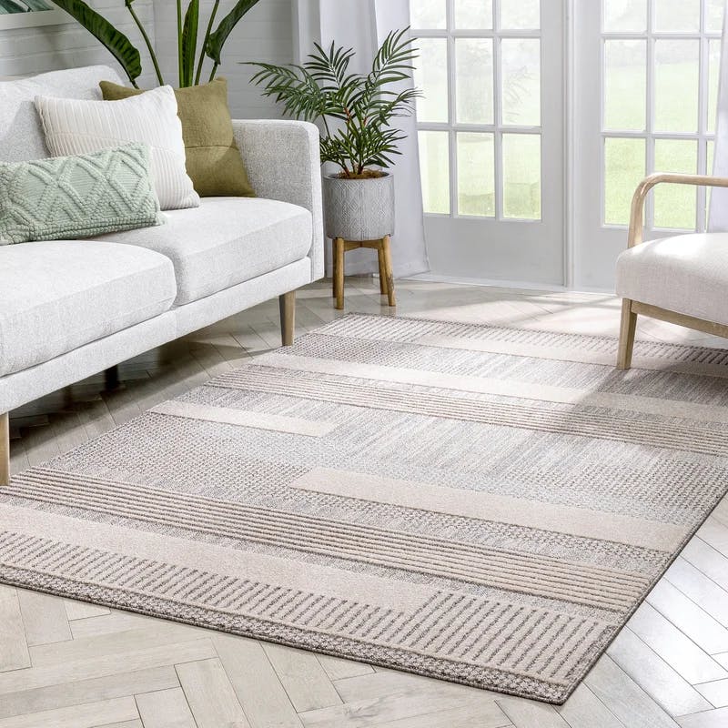 Harlow Briar Modern Tribal Abstract Beige 5' x 7' Synthetic Rug