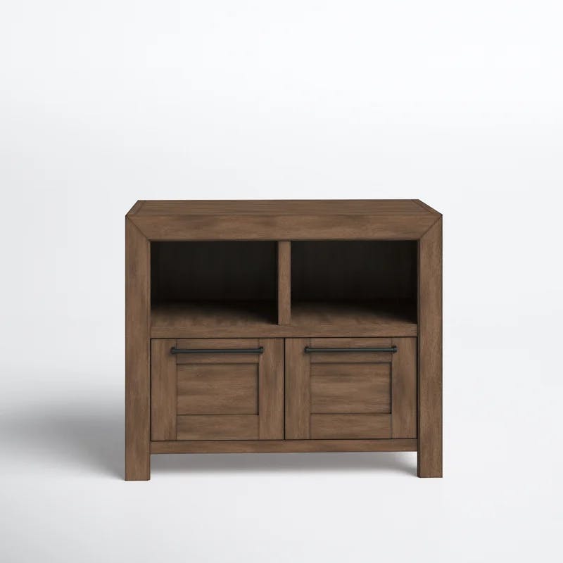Arcadia Transitional 36" Brown Oak Veneer 2-Drawer File Cabinet