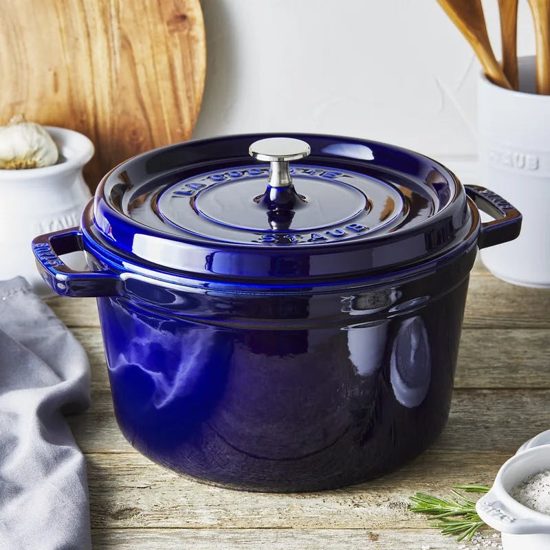 Enameled Cast Iron Round Dutch Oven with Lid, 6.7L