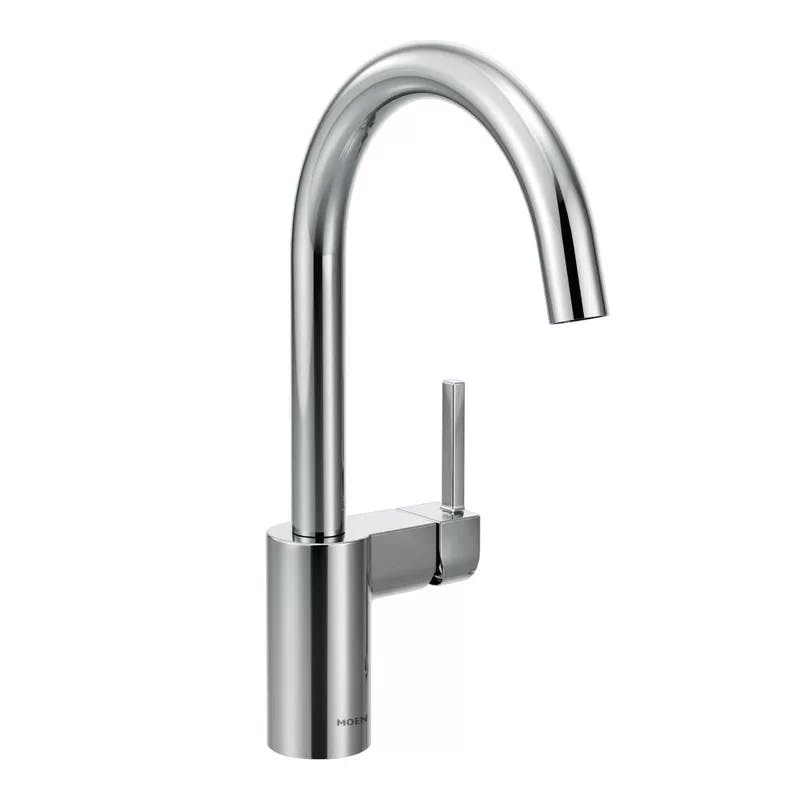 Align 15'' High Arc Chrome Stainless Steel Kitchen Faucet with Pull-out Spray