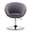 Hopper Minimalistic Gray Polyester Twill Swivel Chair with Chrome Base