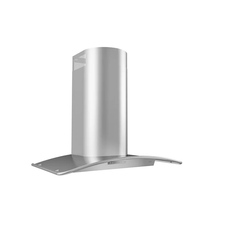 Milano 36" Curved Canopy Convertible Wall Mount Range Hood in Stainless Steel