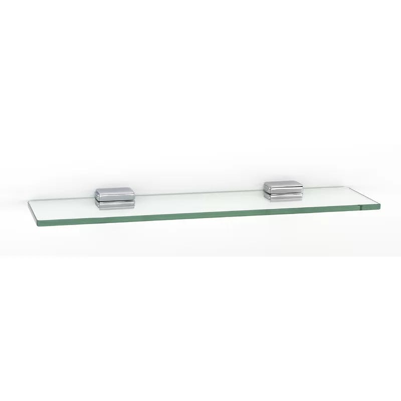 Alno Cube Series 18" Polished Chrome Glass Wall Shelf