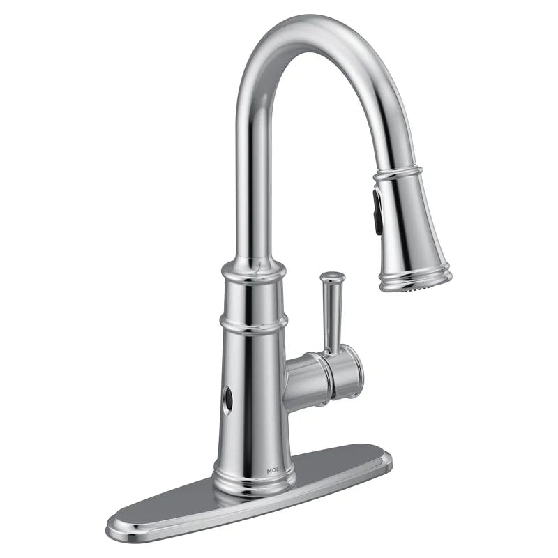 Classic Chrome High-Arc Pulldown Kitchen Faucet with MotionSense