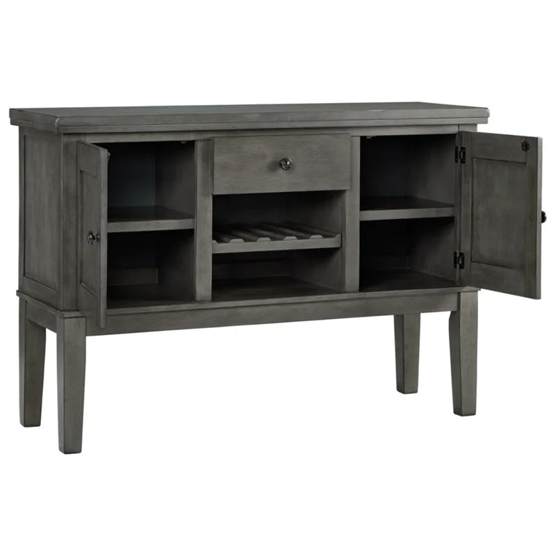 Hallanden 56'' Gray Transitional Sideboard with Wine Rack