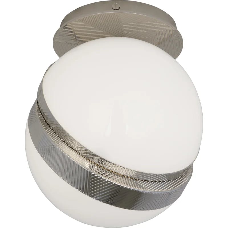 Contemporary Polished Nickel LED Globe Flush Mount
