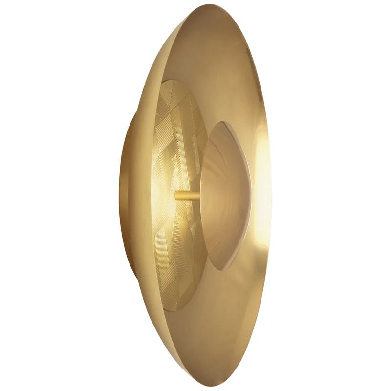 Brut Contemporary Modern Brass LED Flush Mount, 17.75" Wide