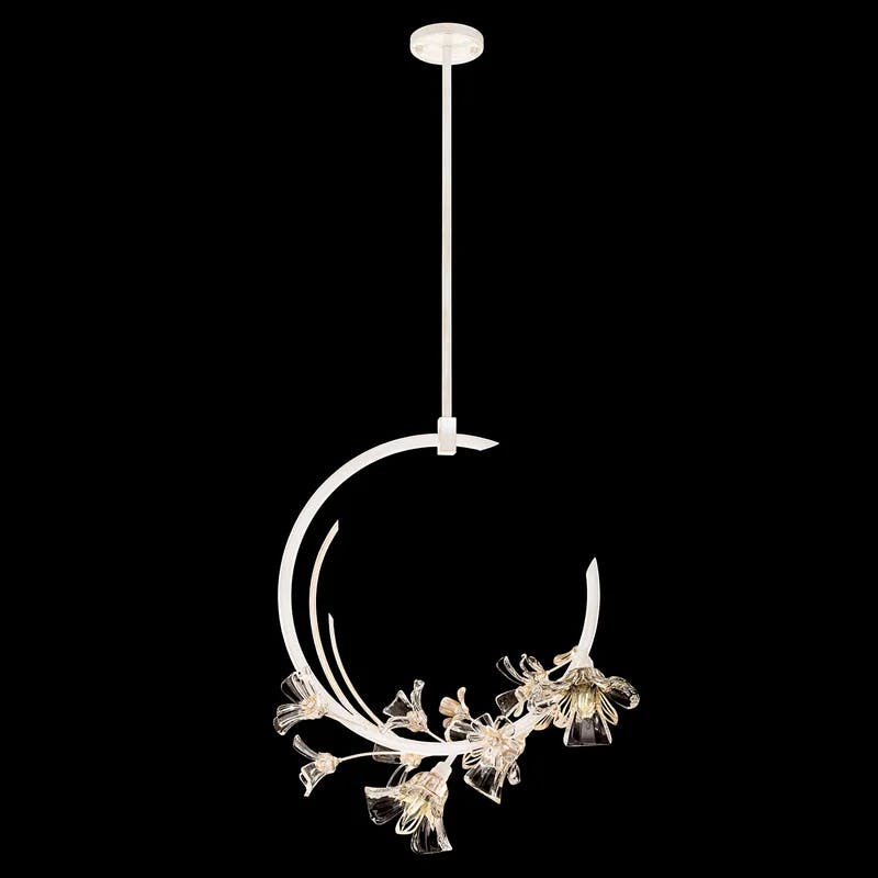 Azu Crystal-Embellished 19" White LED Island Pendant