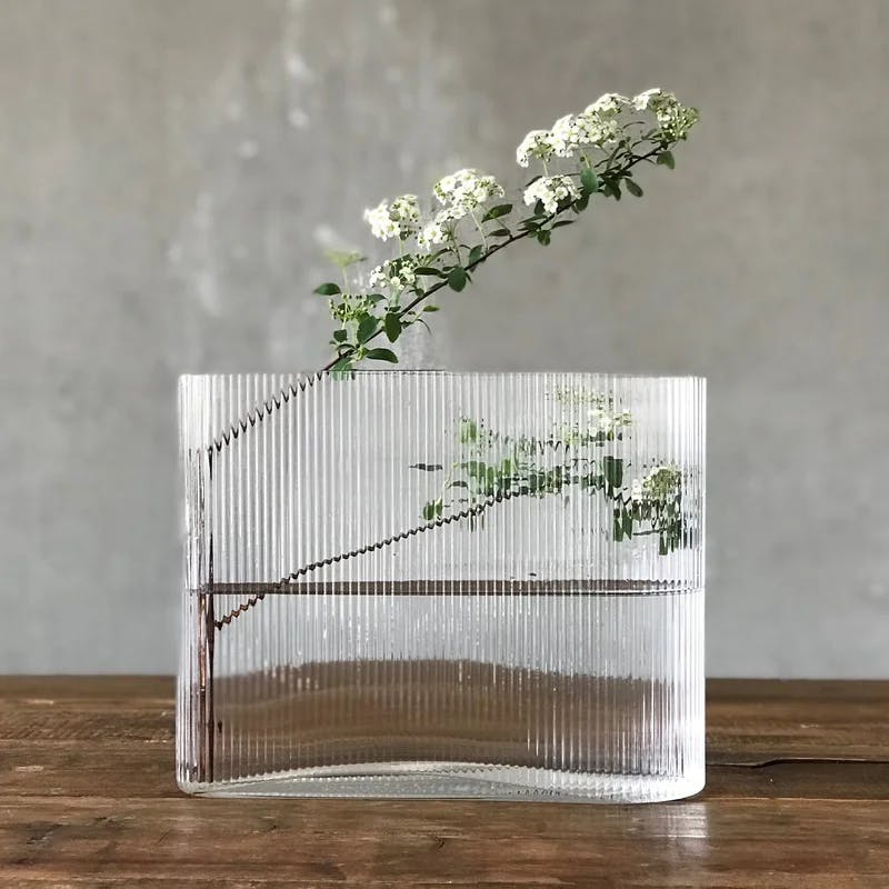 Mist Ripple Effect Lead-Free Crystal Novelty Vase