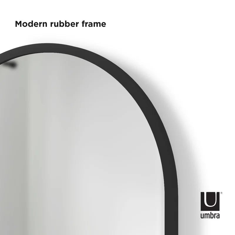 Modern Hub 39.5'' Black Wood Arched Wall Mirror