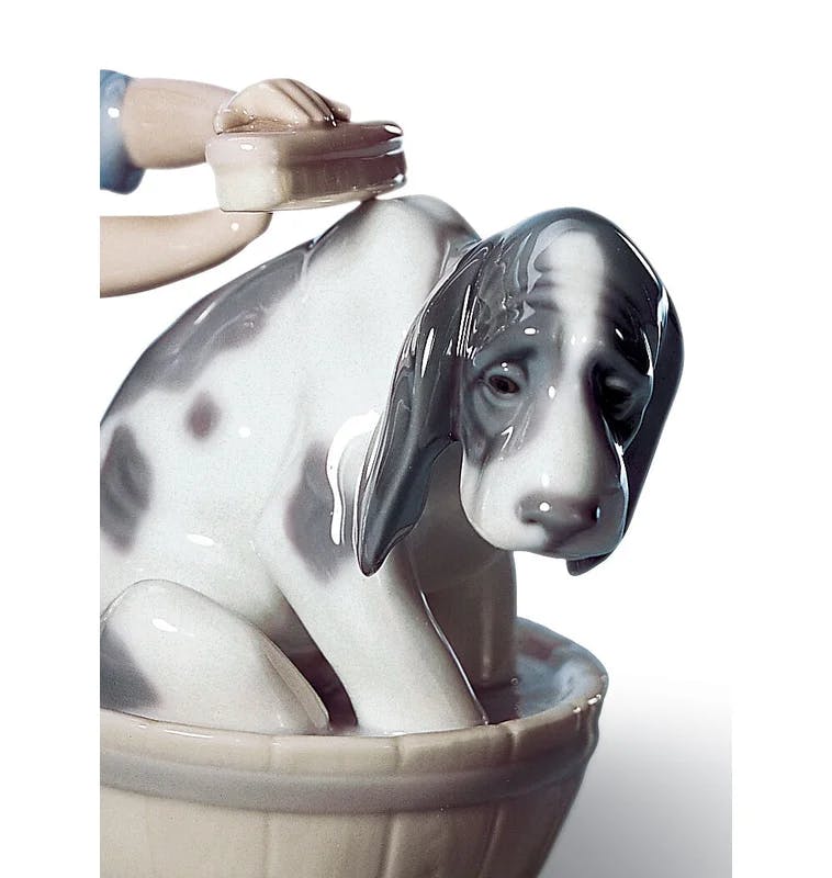 Charming Porcelain Dog Statue in Novelty Shape